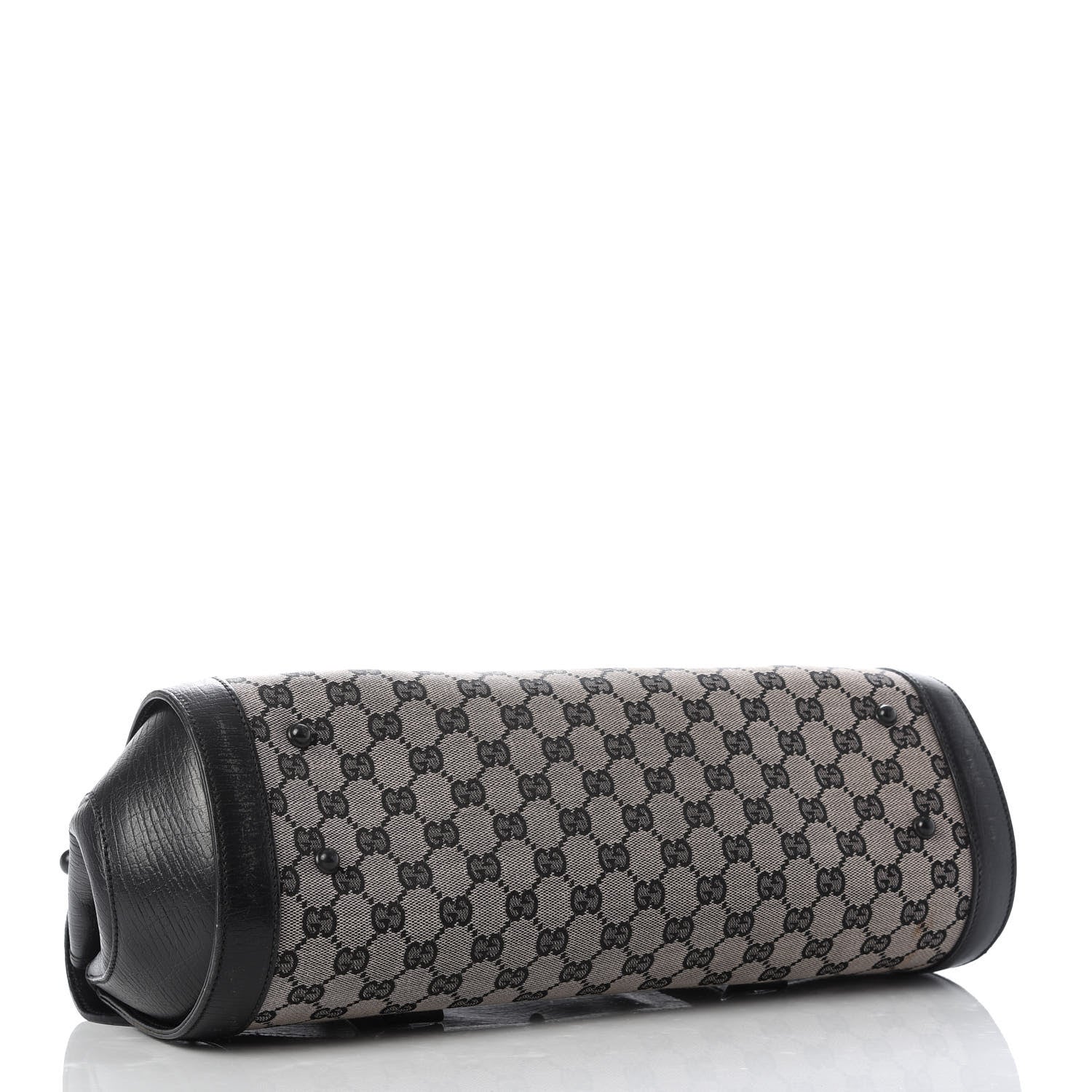 Gucci Monogram Bamboo Bullet Satchel Black 4 of 10