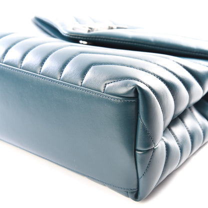 Saint Laurent Calfskin Y Quilted Monogram Medium Loulou Chain Satchel Dark Turquoise 6 of 11