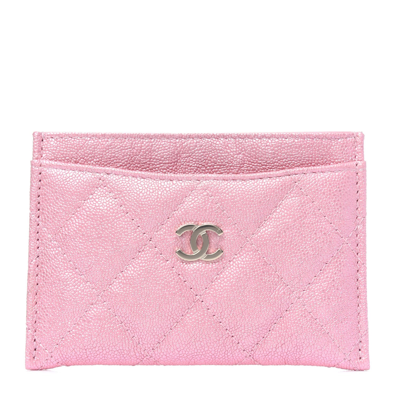 Chanel Iridescent Caviar Quilted Card Holder Rose Pink 1 of 5