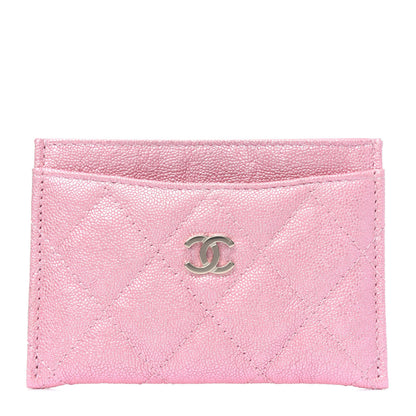 Chanel Iridescent Caviar Quilted Card Holder Rose Pink 1 of 5