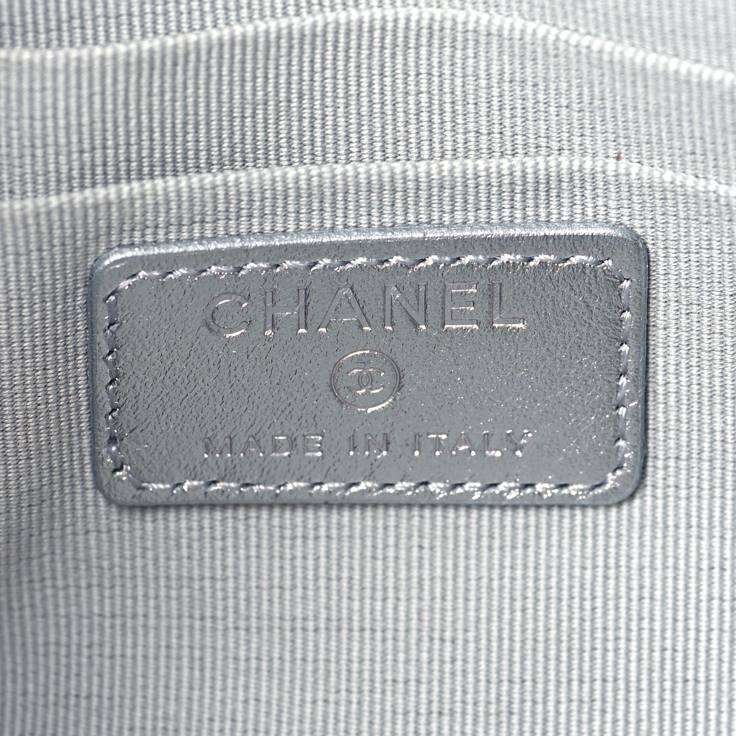Chanel Gradient Metallic Calfskin Quilted Cosmetic Case Silver Blue Yellow Purple 6 of 9