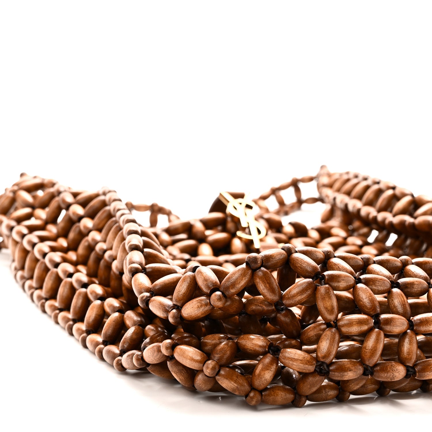 Saint Laurent Wood Bead Large Le 5 A 7 Soft Hobo Light Wood 9 of 11