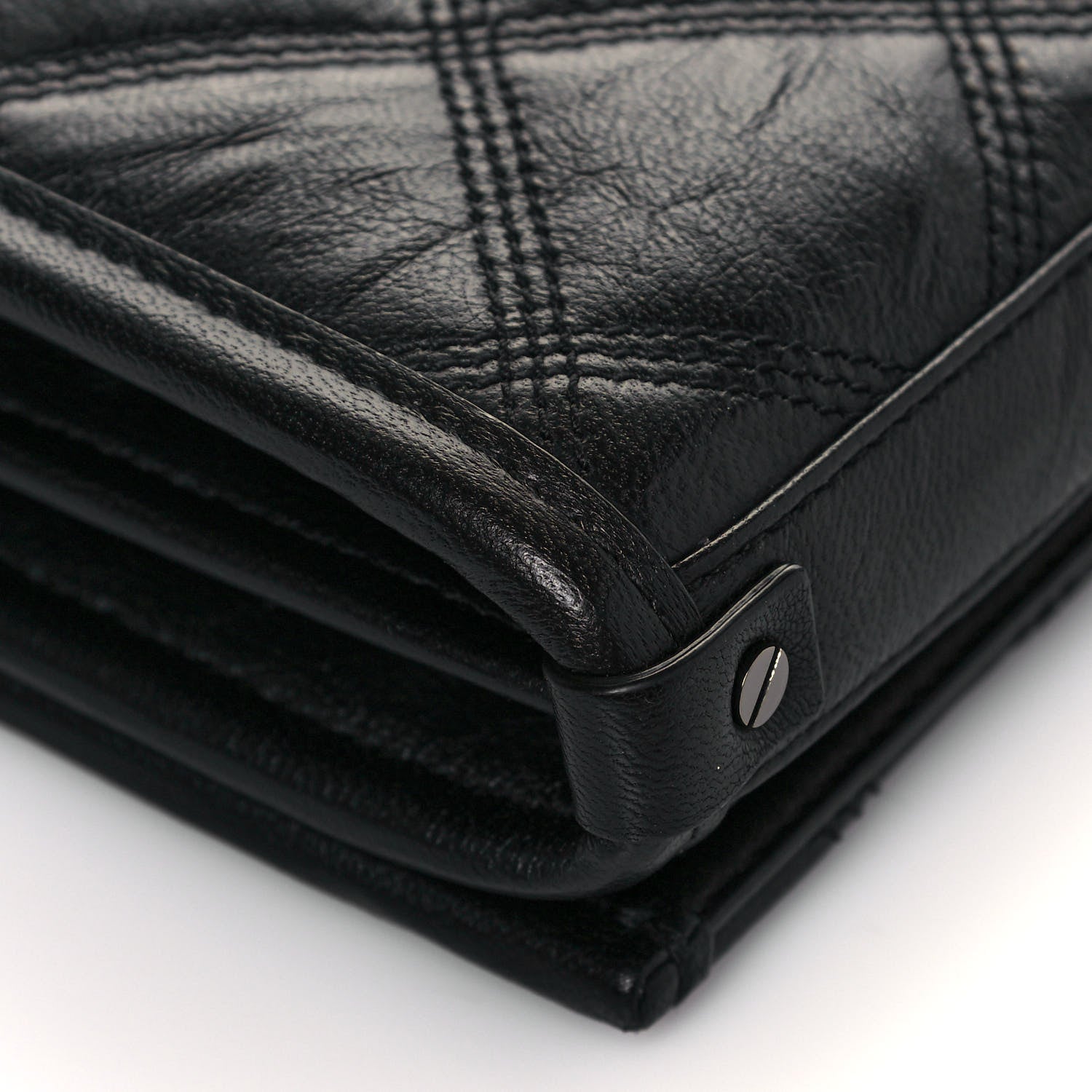 Saint Laurent Lambskin Diamond Quilted Becky Chain Wallet Black 10 of 13