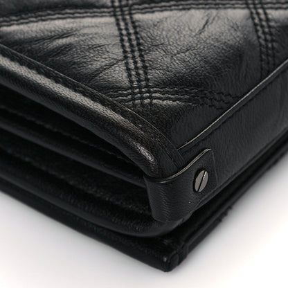 Saint Laurent Lambskin Diamond Quilted Becky Chain Wallet Black 10 of 13