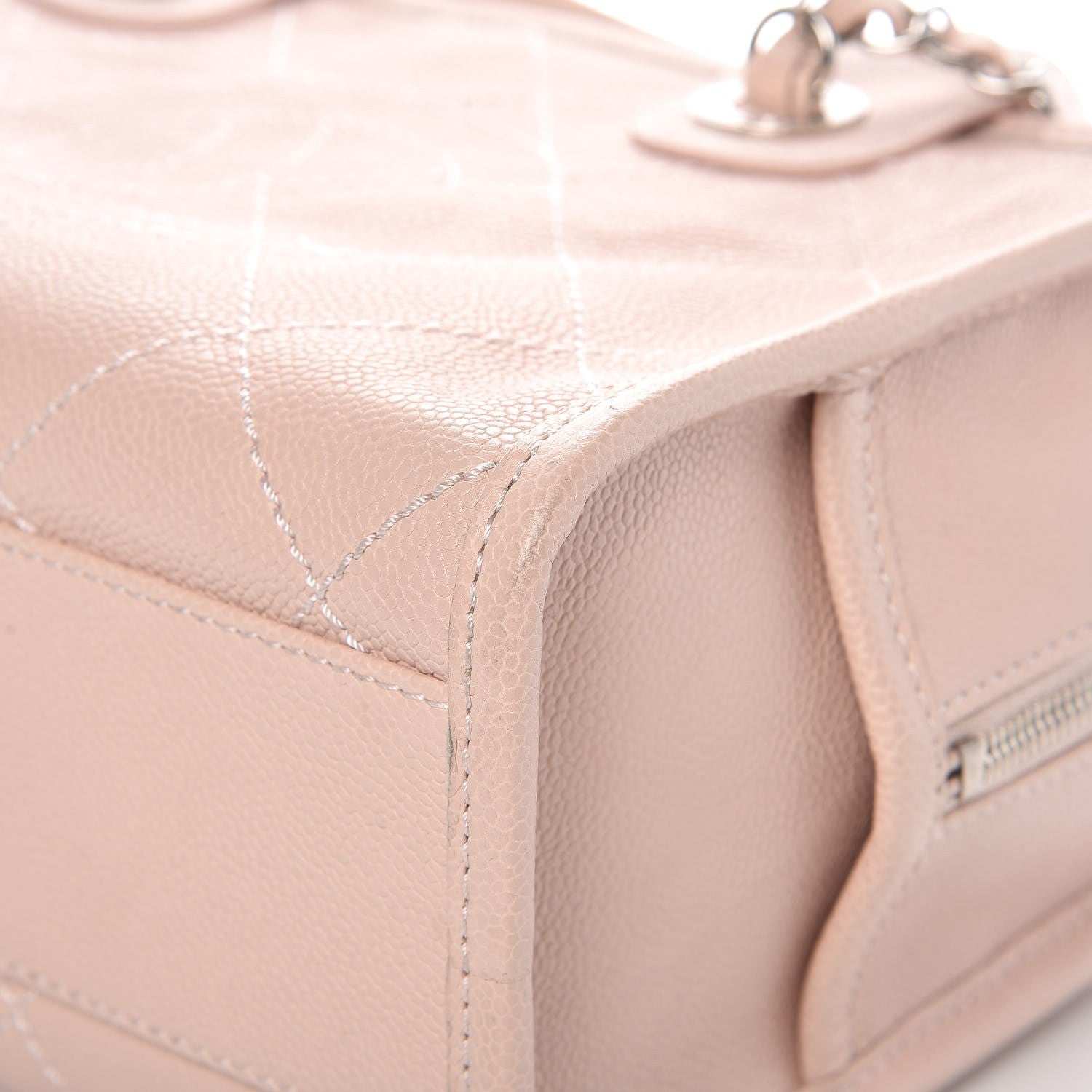 Chanel Caviar Quilted Small Deauville Bowling Bag Light Pink 10 of 10