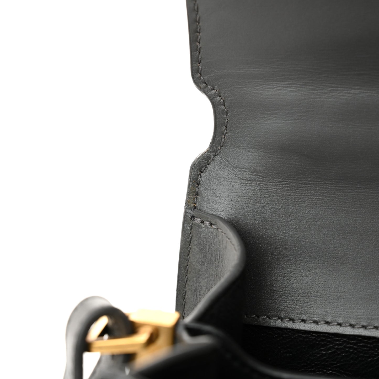 Kid Suede Smooth Calfskin Mini Classic Monogram Cassandra Top Handle Dark Smog