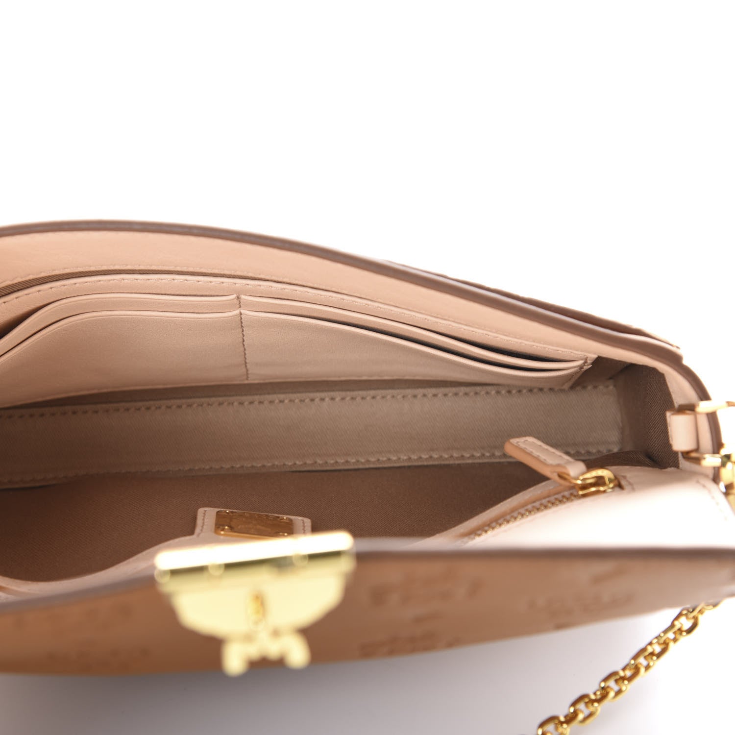 MCM Calfskin Ottomar Monogram Medium Millie Crossbody Bag Cognac 5 of 9