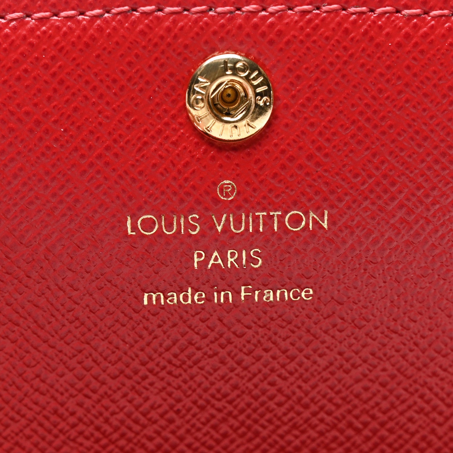 Louis Vuitton Damier Ebene Emilie Wallet Red 5 of 6