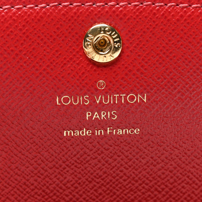 Louis Vuitton Damier Ebene Emilie Wallet Red 5 of 6
