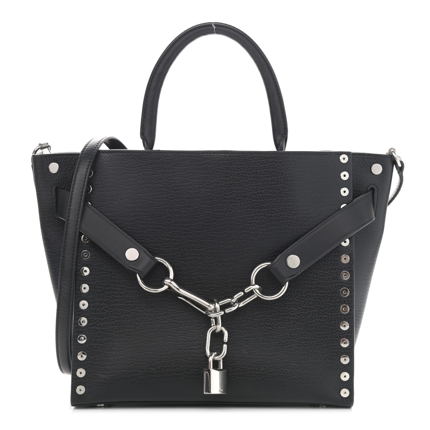 Alexander Wang Grained Calfskin Attica Studded Chain Satchel Black 1 of 10