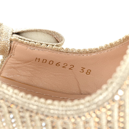 Christian Dior Cotton Laminated Strass J'Adior Slingback 100mm Pumps 38 Gold 9 of 10