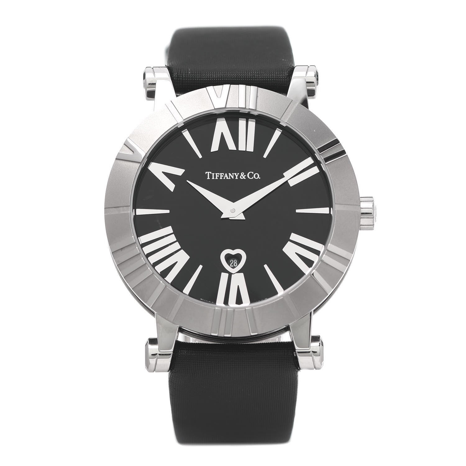 Tiffany Stainless Steel Satin 36mm Atlas Belt Quartz Watch Black 1 of 7