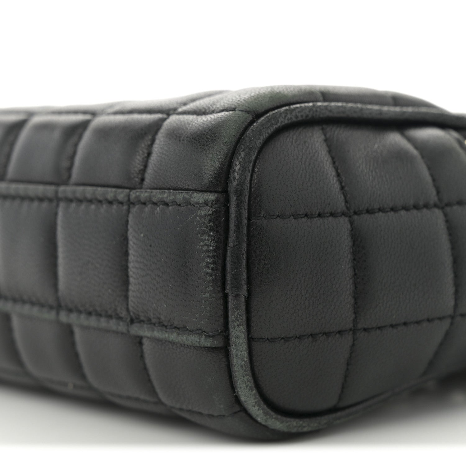 Saint Laurent Lambskin Carre Quilted Cassandre Mini Camera Bag Black 10 of 14