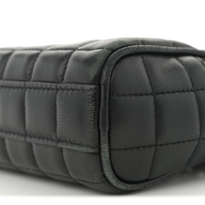 Saint Laurent Lambskin Carre Quilted Cassandre Mini Camera Bag Black 10 of 14