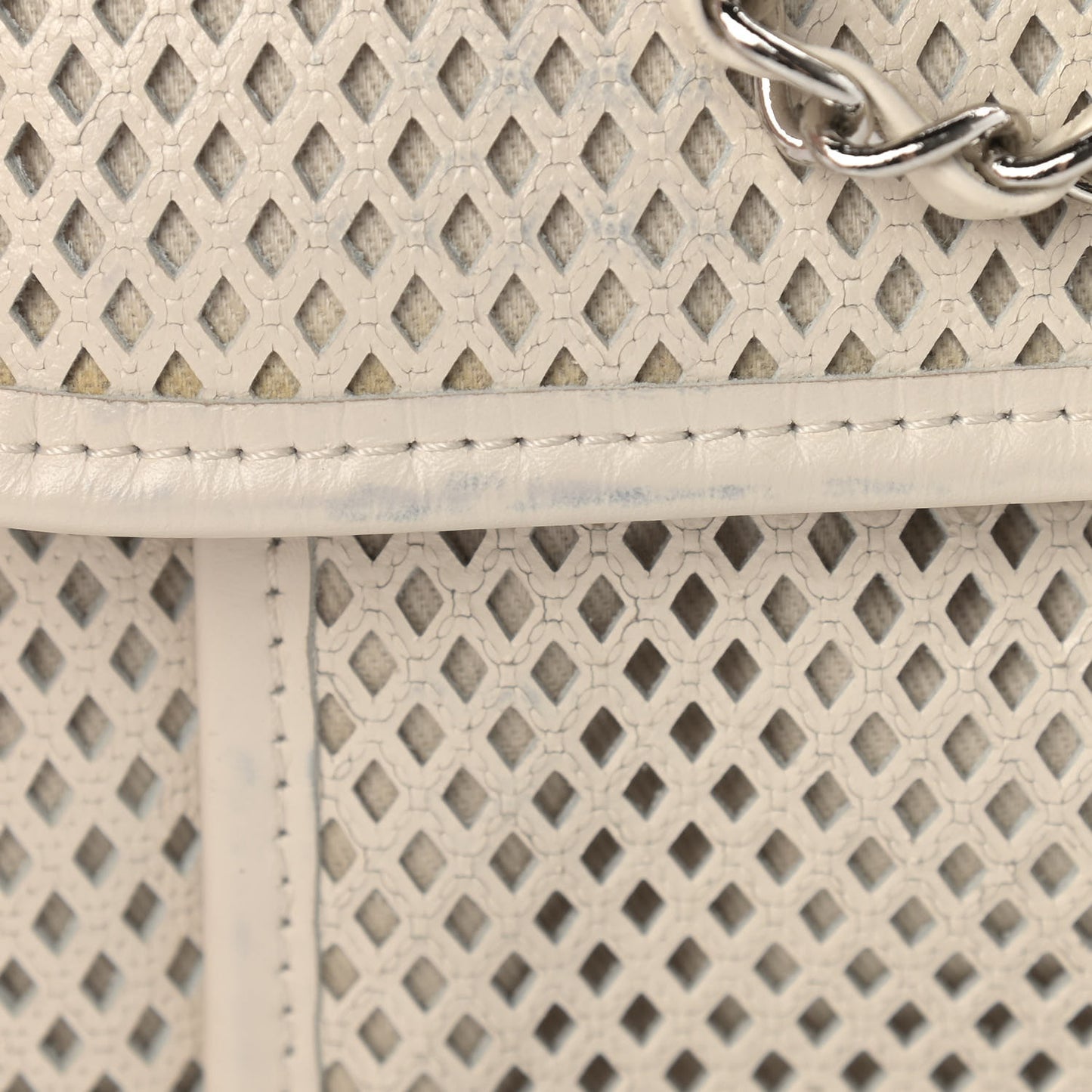 Perforated Calfskin Up In The Air Flap White