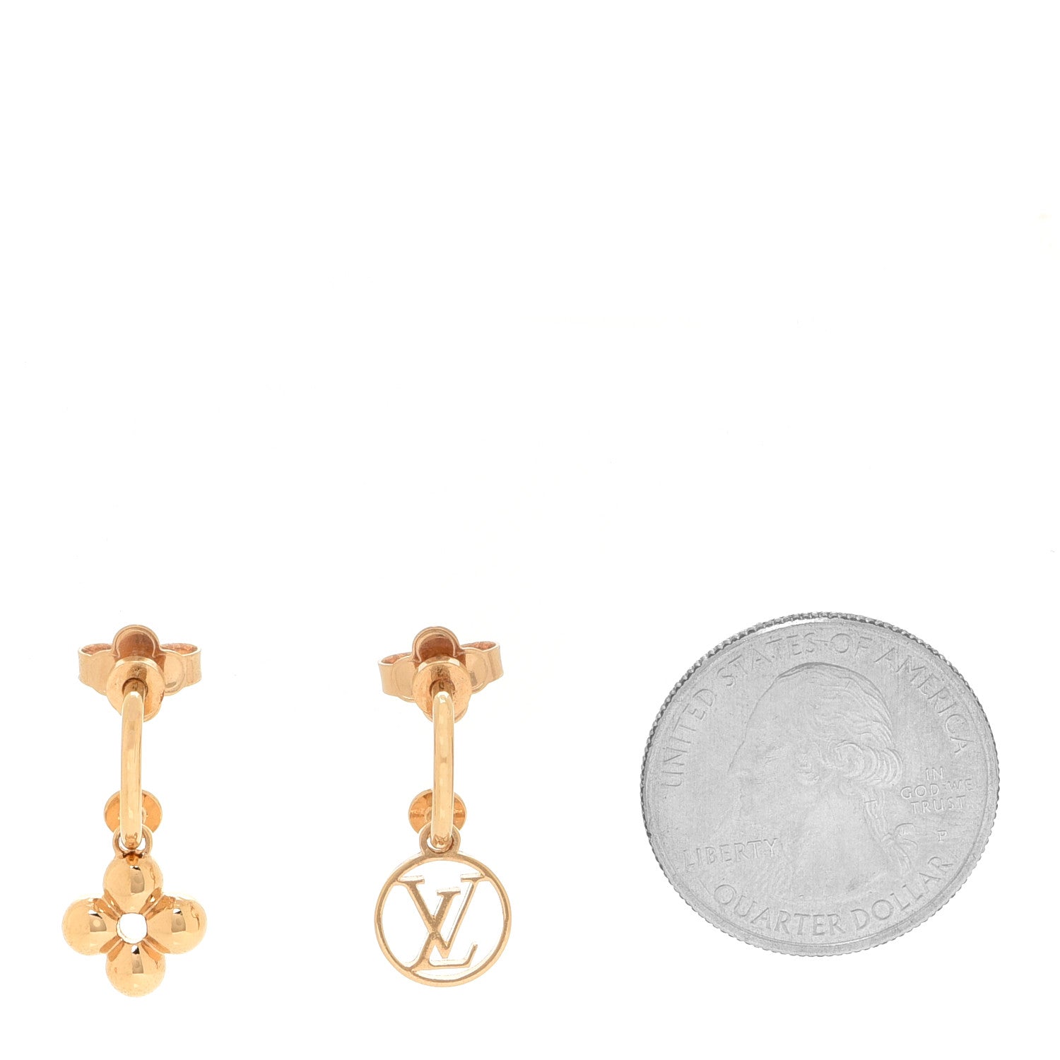 Louis Vuitton Brass Blooming Earrings Gold 2 of 6