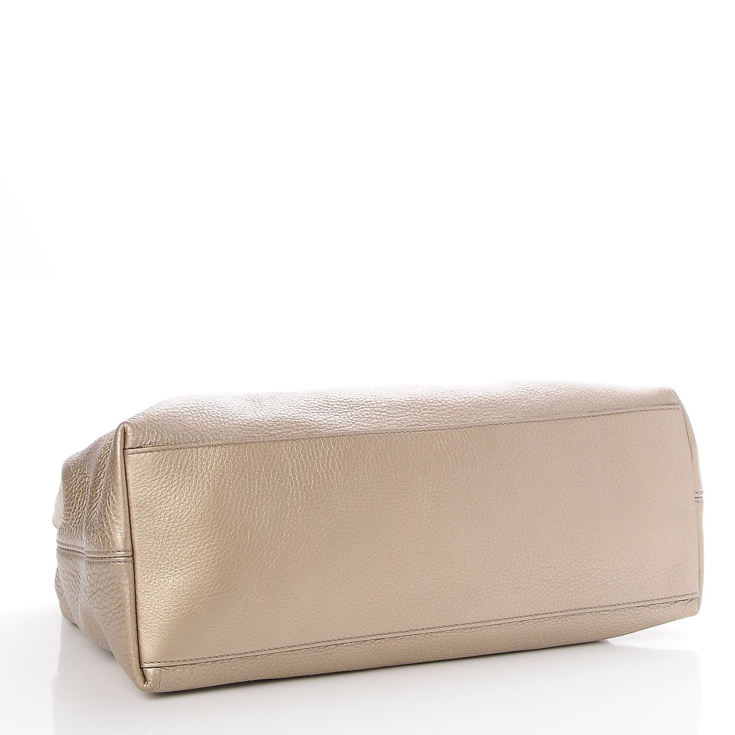 Gucci Metallic Pebbled Calfskin Medium Soho Chain Shoulder Bag Golden Beige 4 of 7