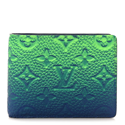 Louis Vuitton Taurillon Illusion Slender Wallet Bleu Vert 1 of 8
