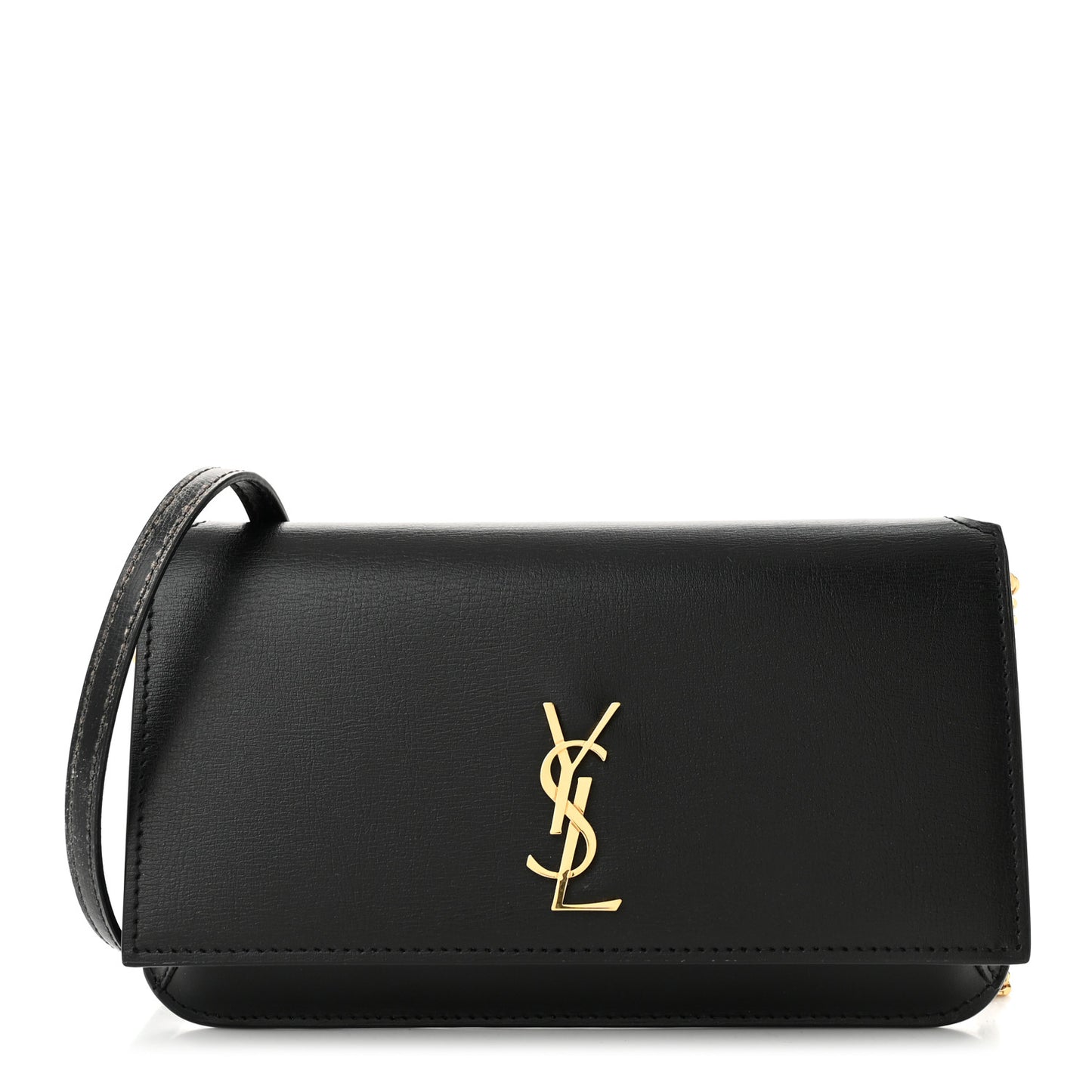 Smooth Calfskin Monogram Phone Holder Crossbody Black