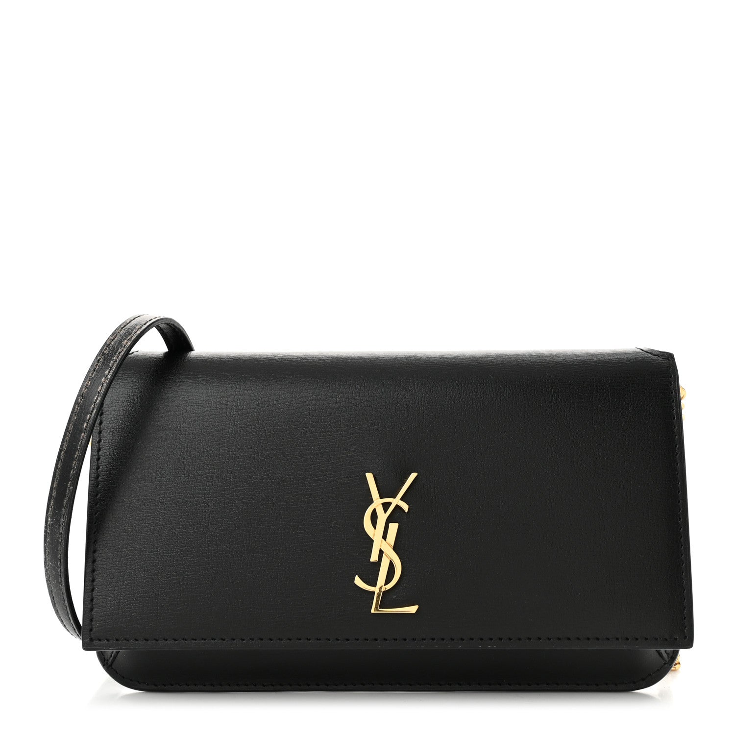 Saint Laurent Smooth Calfskin Monogram Phone Holder Crossbody Black 1 of 10