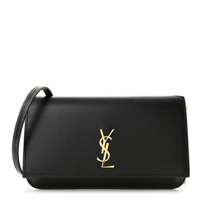 Saint Laurent Smooth Calfskin Monogram Phone Holder Crossbody Black 1 of 10