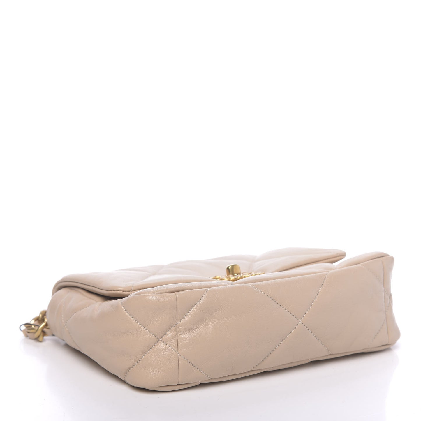Lambskin Quilted Medium 19 Flap Beige