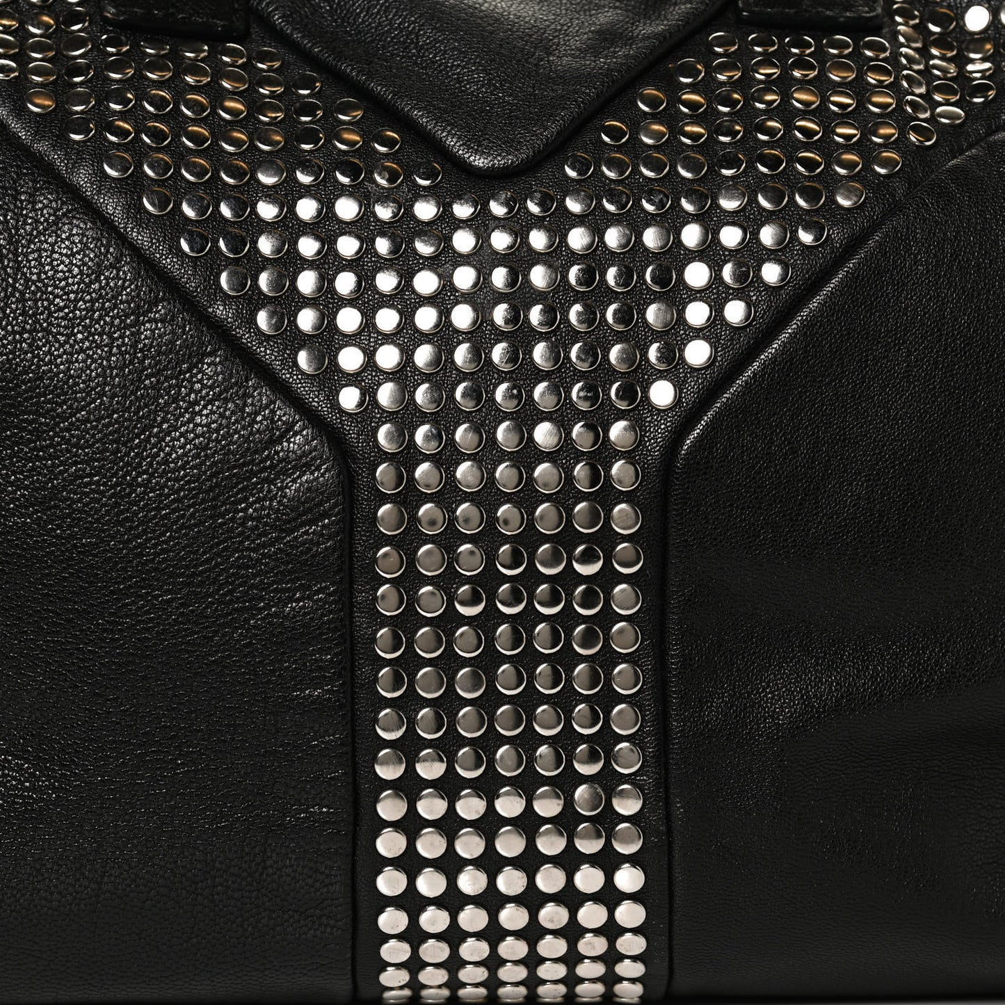 Calfskin Studded Easy Sac Black