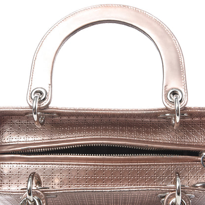Christian Dior Metallic Patent Micro-Cannage Medium Lady Dior Pink 12 of 13