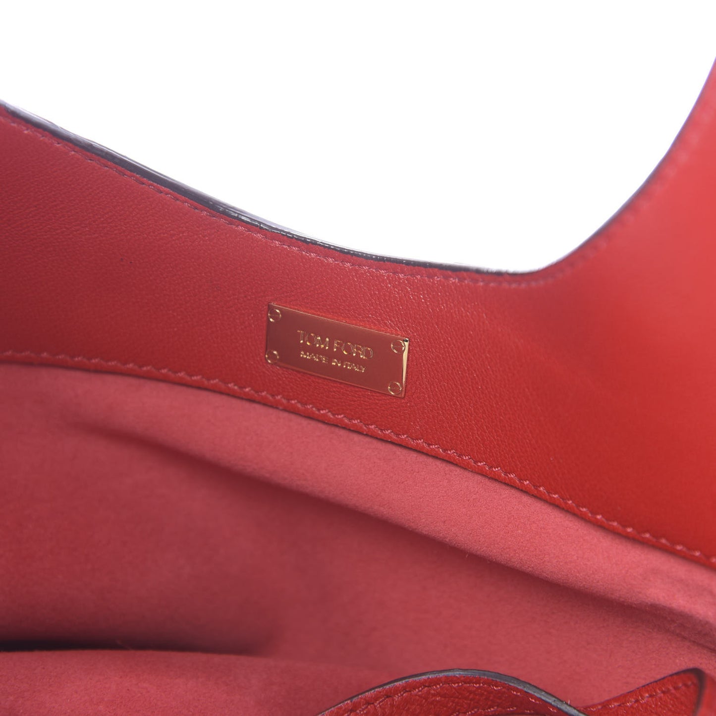 Ramskin Large Alix Padlock Zip Shoulder Bag Flame Red