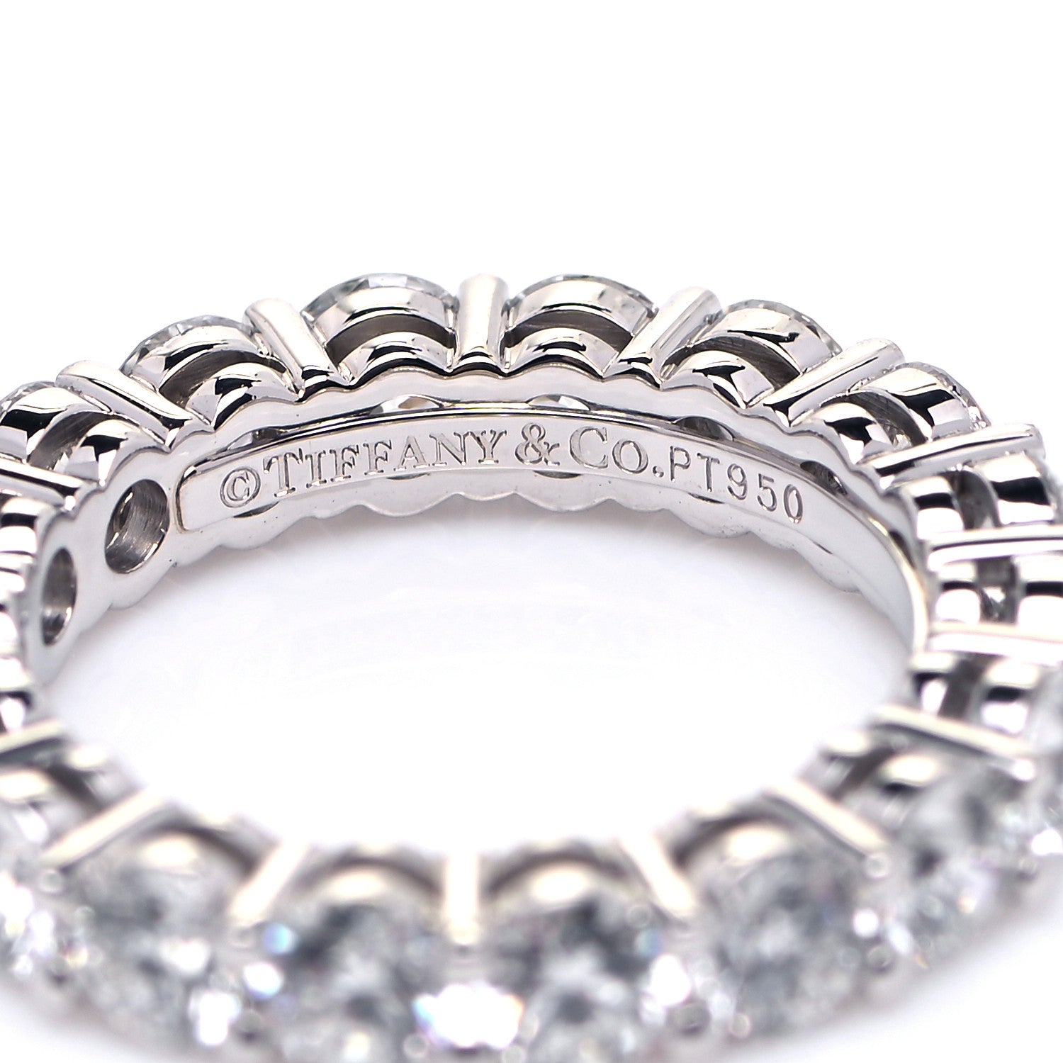 Tiffany Platinum Diamond 3mm Embrace Eternity Band Ring 48 4.5 4 of 5