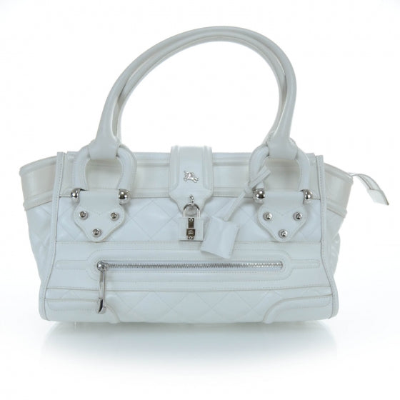 Burberry Leather Quilted Large Manor Tote White 1 of 12