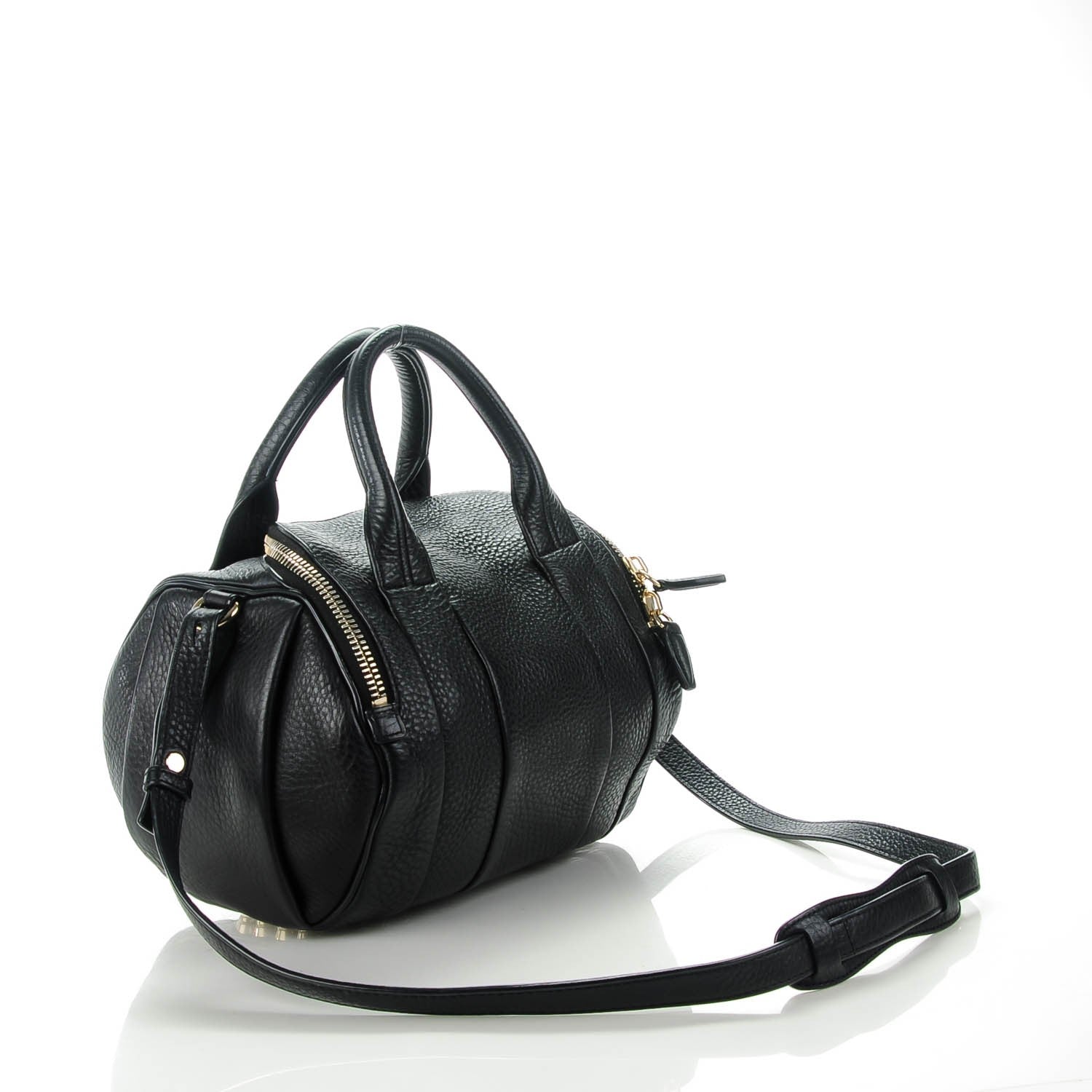 Alexander Wang Pebbled Lambskin Rockie Black Pale Gold Hardware 3 of 7