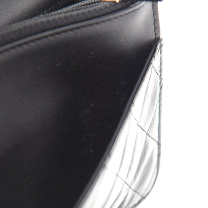 Chanel Distressed Patent Calfskin Quilted Reissue Wallet On Chain WOC Black 10 of 11