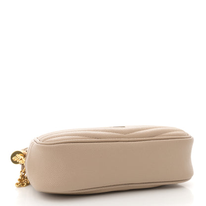 Saint Laurent Grain De Poudre Matelasse Monogram Mini Lou Camera Bag Dark Latte 4 of 11