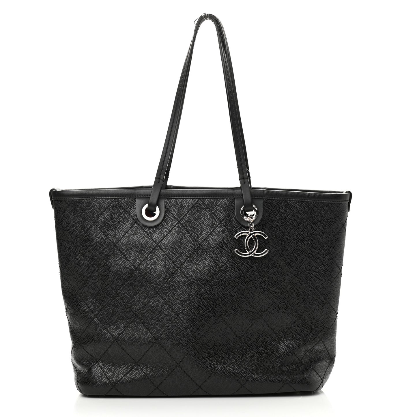 Grained Calfskin Shopping Fever Tote Black