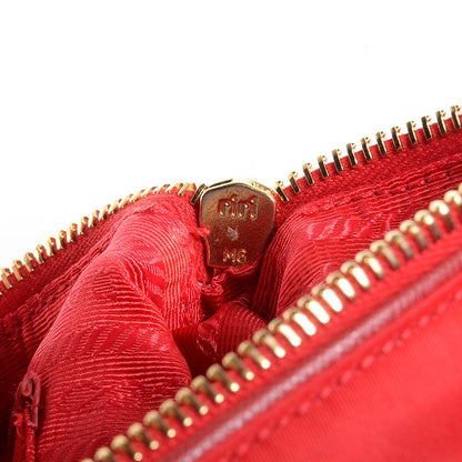 Prada Tessuto Nylon Saffiano Shoulder Bag Rosso 10 of 10