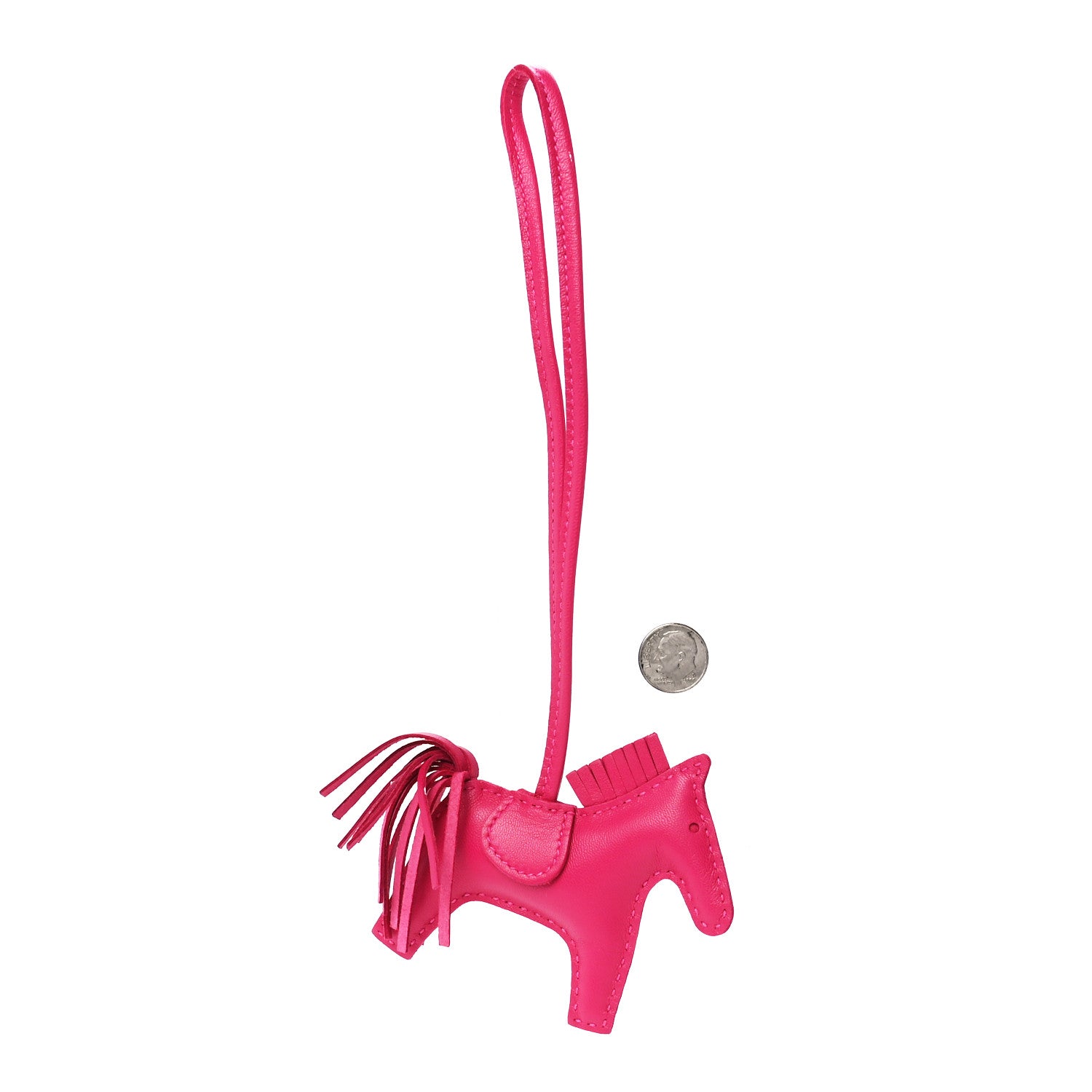 Hermes Milo Lambskin Grigri Rodeo Horse Bag Charm PM Rose Mexico 2 of 5