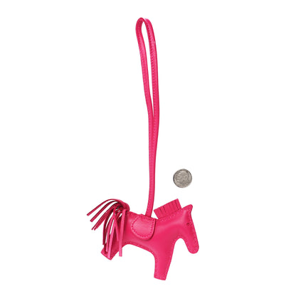 Hermes Milo Lambskin Grigri Rodeo Horse Bag Charm PM Rose Mexico 2 of 5