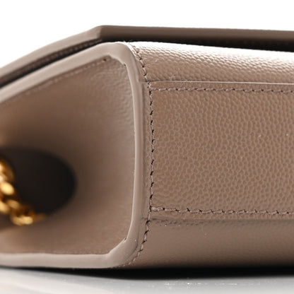Saint Laurent Grain De Poudre Medium Monogram Kate Satchel Dark Beige 9 of 11