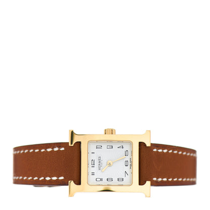 Hermes Stainless Steel Epsom 17.2mm Heure H Hour Quartz Watch Gold 2 of 5
