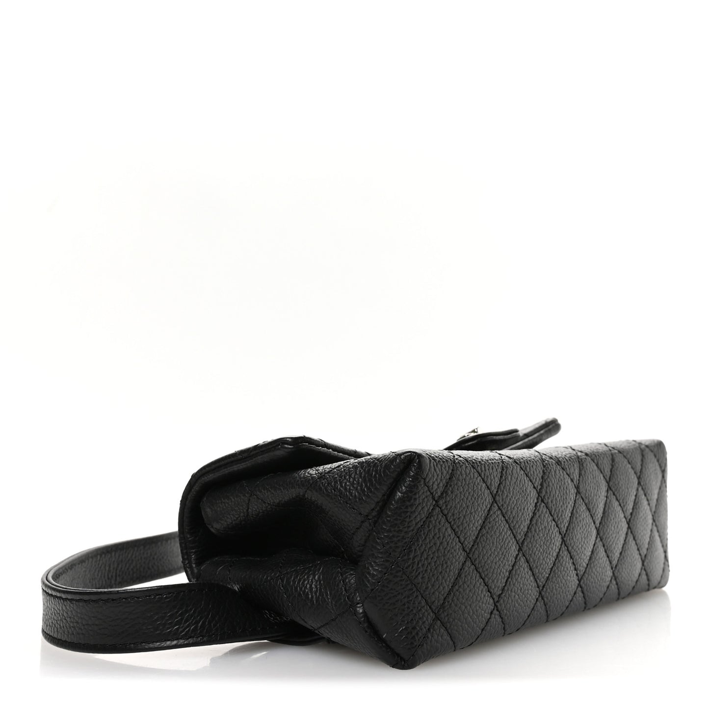 Grained Calfskin Quilted 2.55 Reissue Flap Belt Bag Clutch Black