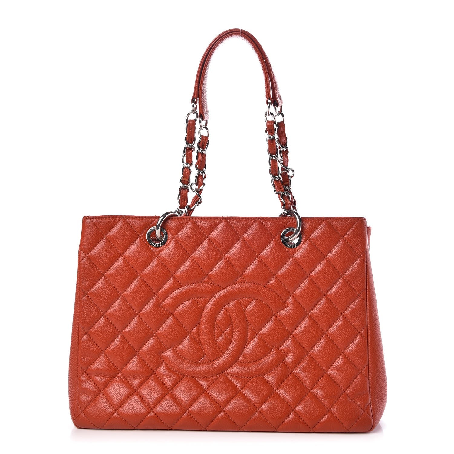 Chanel Caviar Quilted Grand Shopping Tote GST Orange 1 of 7