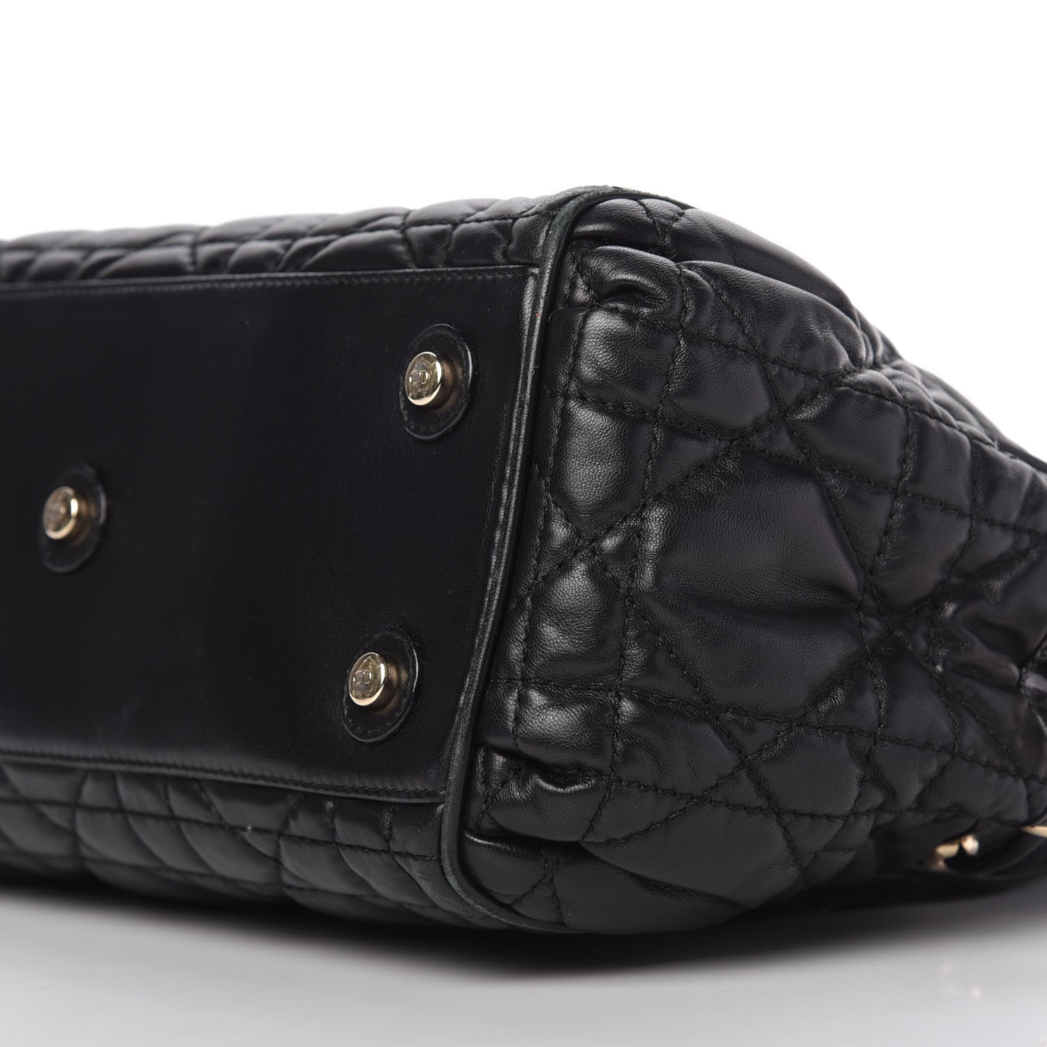 Christian Dior Lambskin Cannage 2 Dior Zip Top Satchel Black 7 of 10