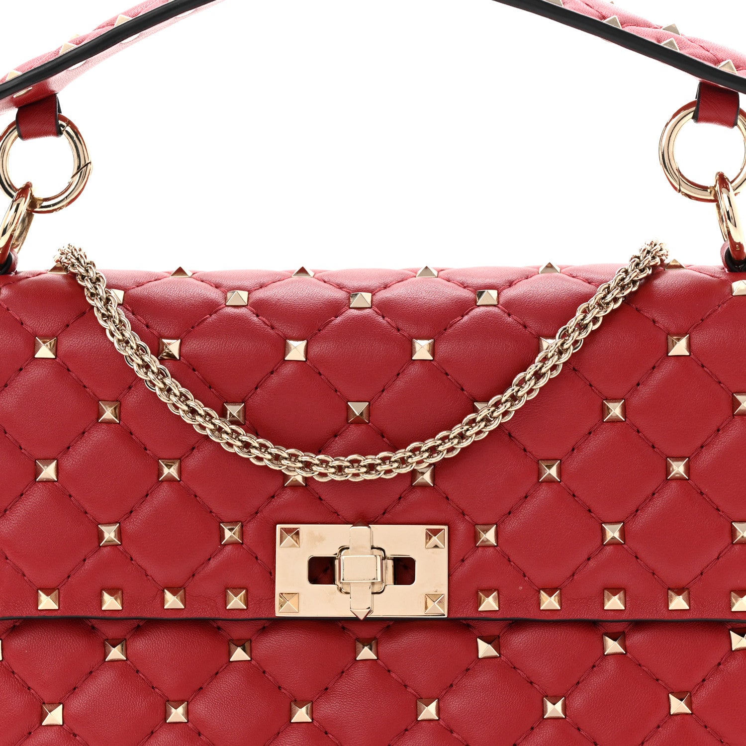 Valentino Garavani Nappa Medium Rockstud Spike Shoulder Bag Rosso Valentino 7 of 9