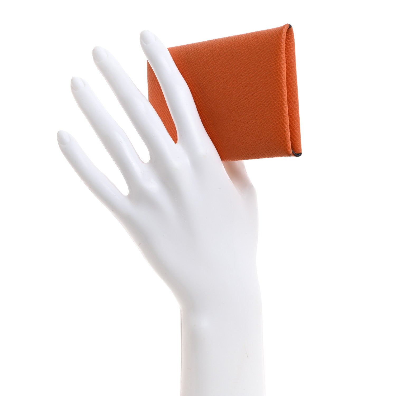 Hermes Epsom Verso Calvi Card Case Orange Celeste 2 of 7