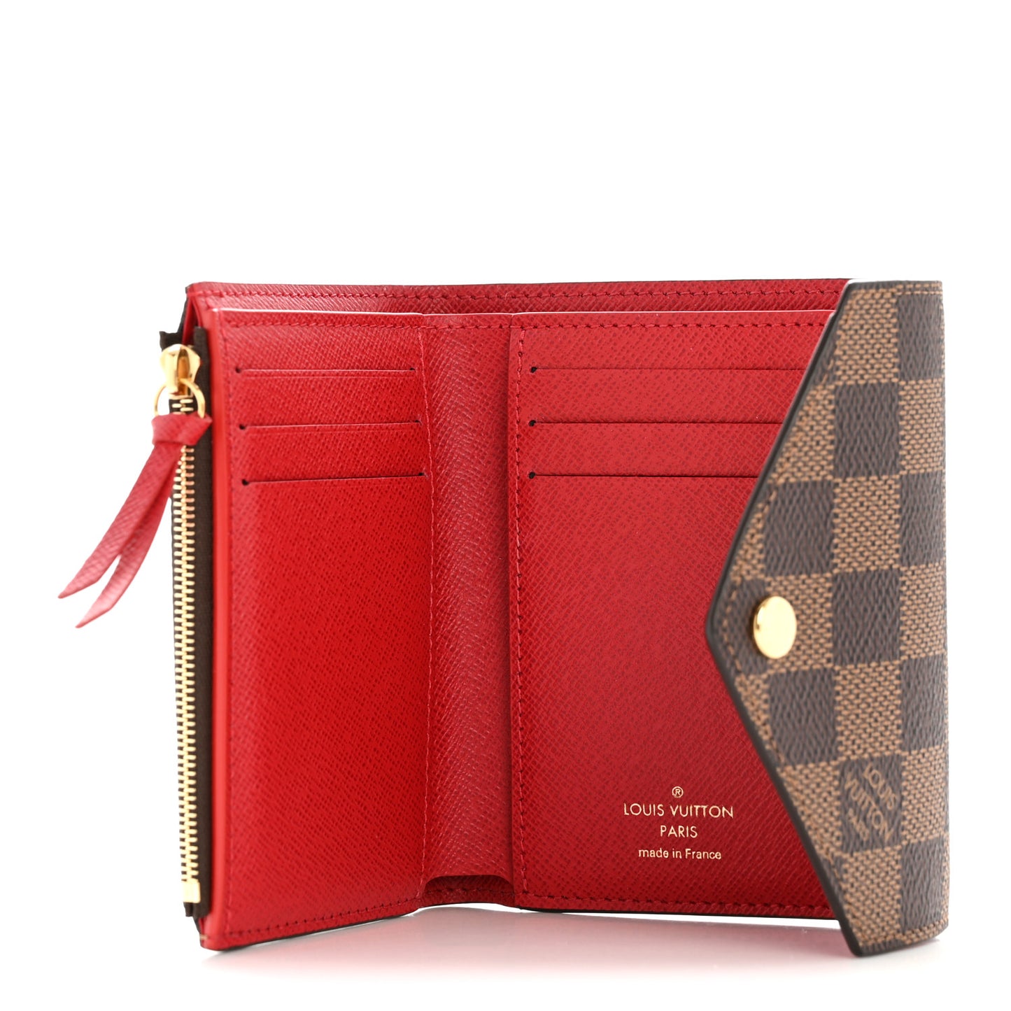 Damier Ebene Victorine Wallet Red