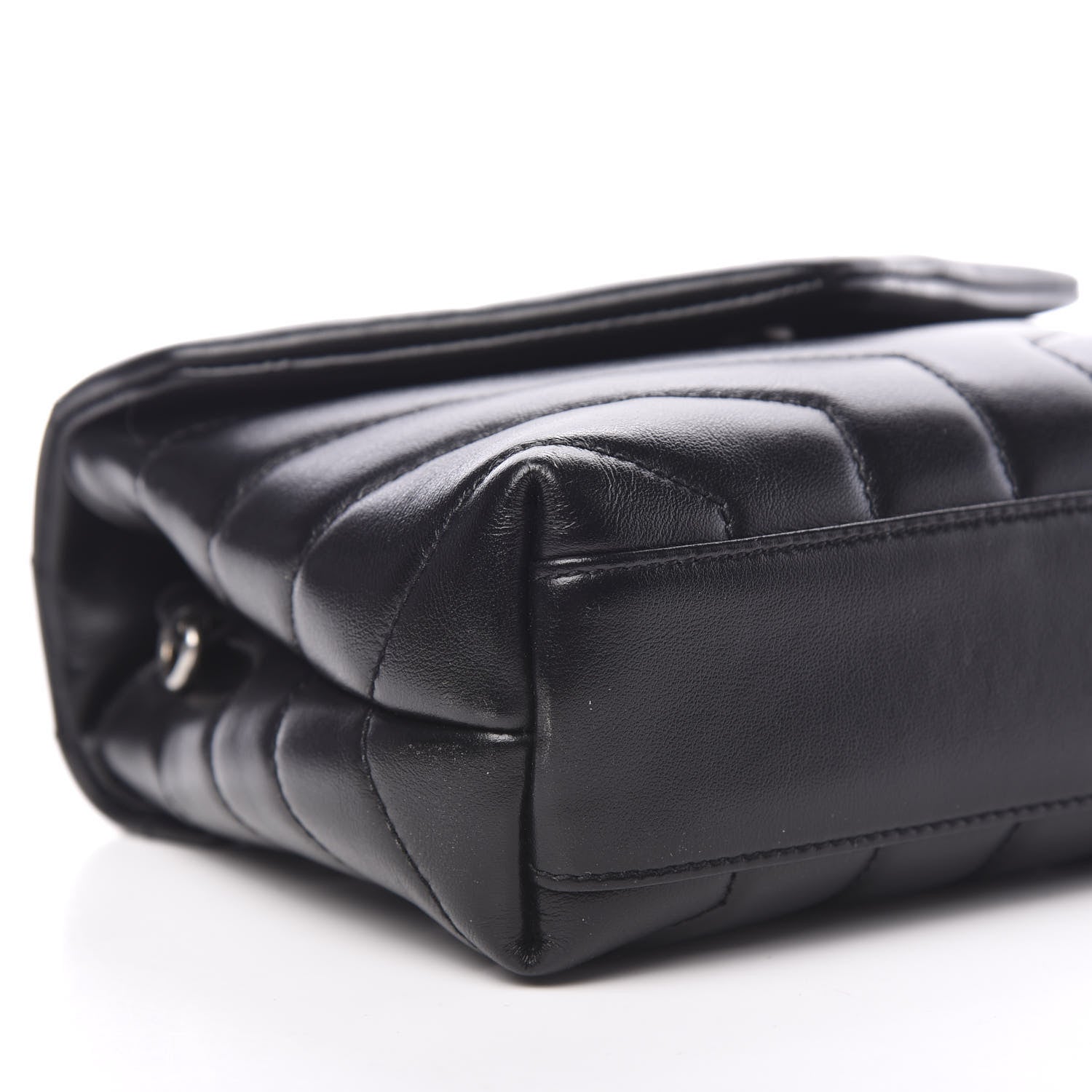 Saint Laurent Calfskin Y Quilted Monogram Toy Loulou Crossbody Bag Black 4 of 8
