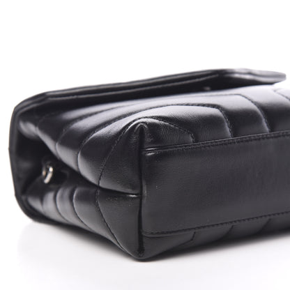 Saint Laurent Calfskin Y Quilted Monogram Toy Loulou Crossbody Bag Black 4 of 8