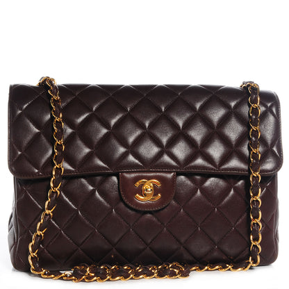 Chanel Lambskin Quilted Jumbo Flap Brown 1 of 10