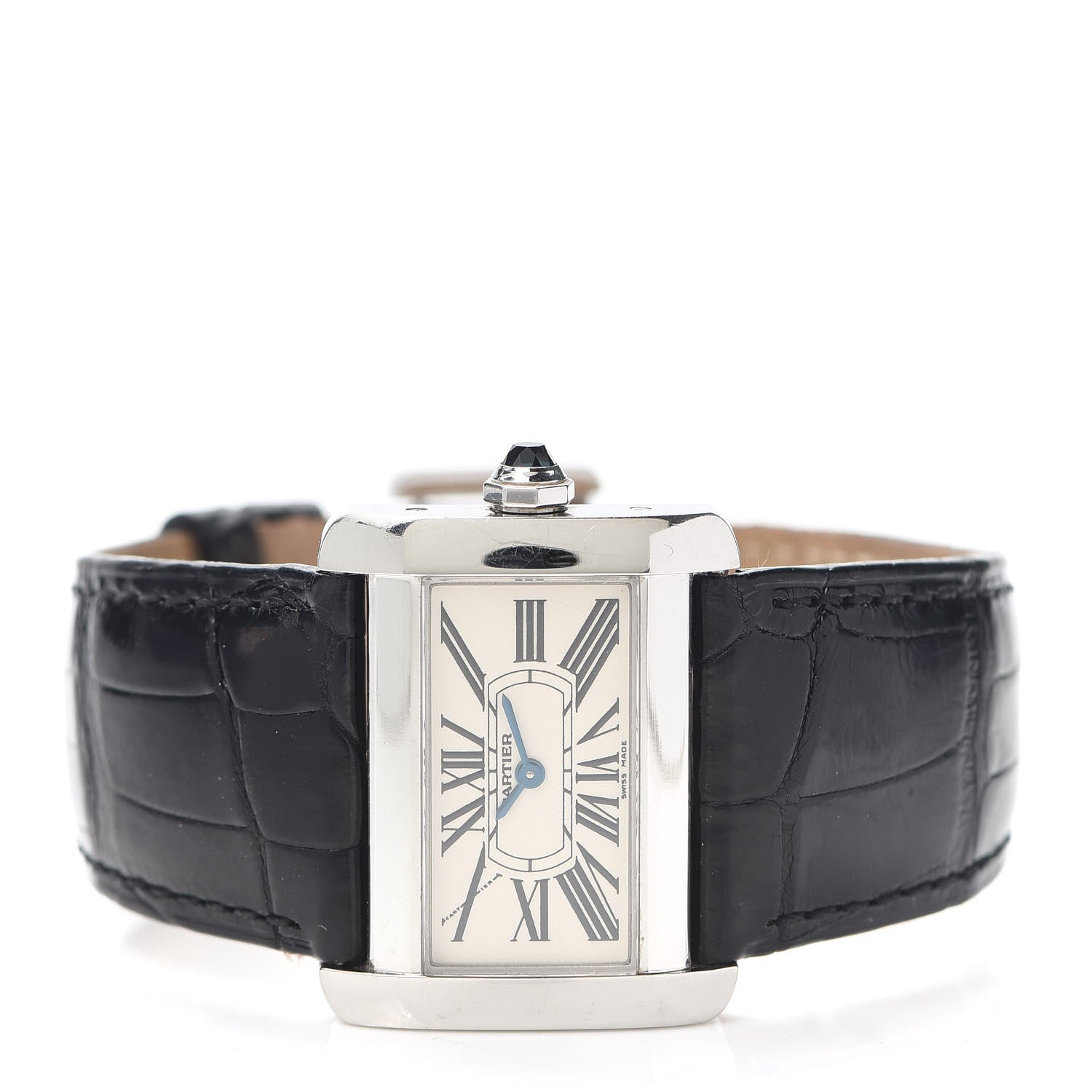 Cartier Stainless Steel Alligator 32mm Tank Divan Quartz Watch 2 of 6